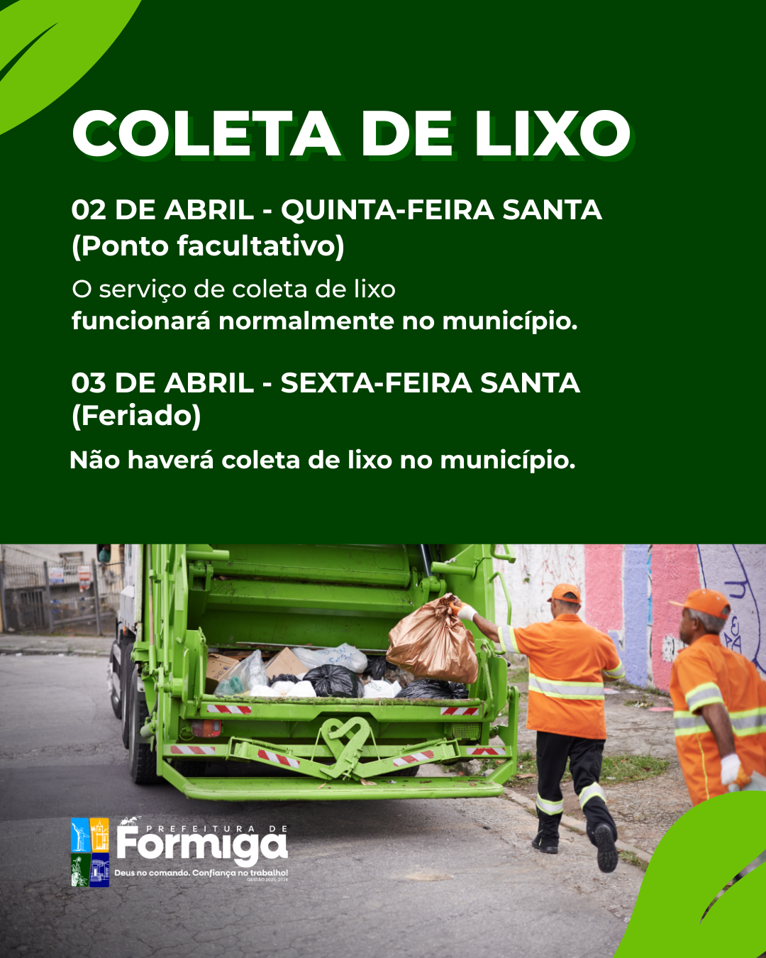 Coleta de Lixo - Semana Santa