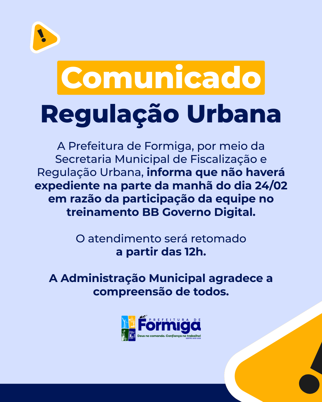 Comunicado - Regulação Urbana