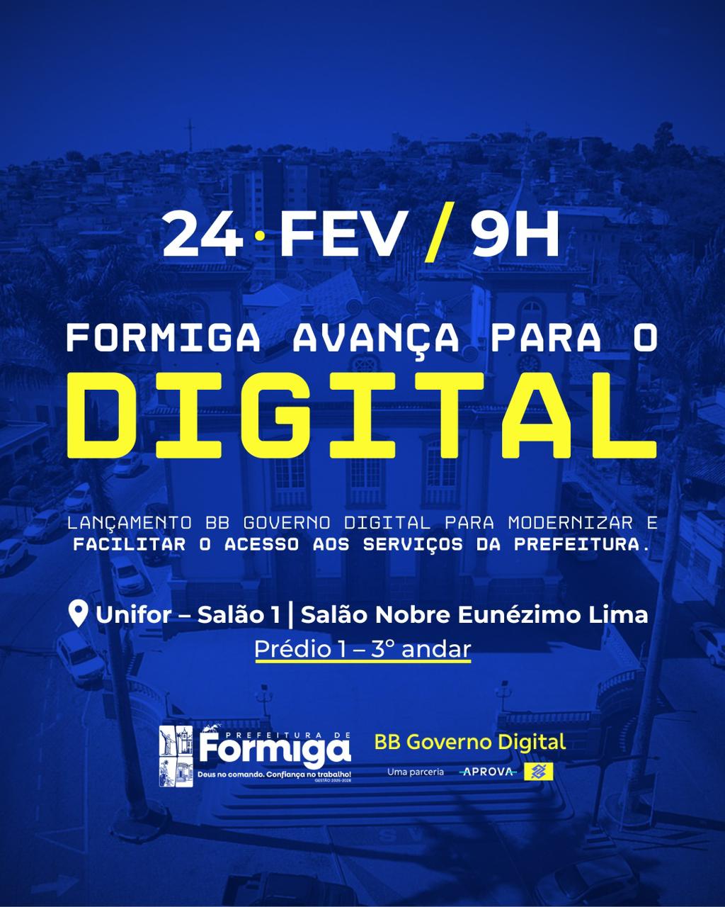 Formiga avança na modernização com a BB Governo Digital