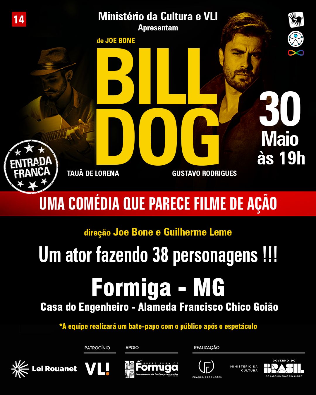 Inscrições abertas para oficina de empreendedorismo cultural e espetáculo gratuito do projeto Billdog