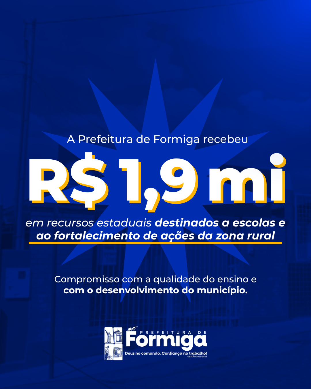 Mais de R$ 1,9 milhões em investimentos: Prefeitura de Formiga garante melhorias para a Educação e Zona Rural