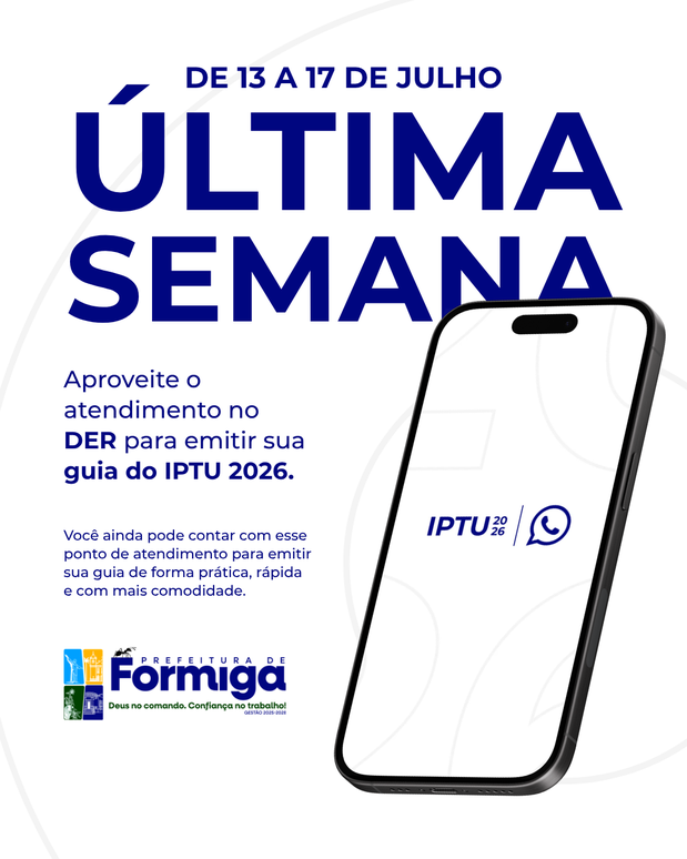 Última semana de atendimento no DER para emissão das guias do IPTU 2026