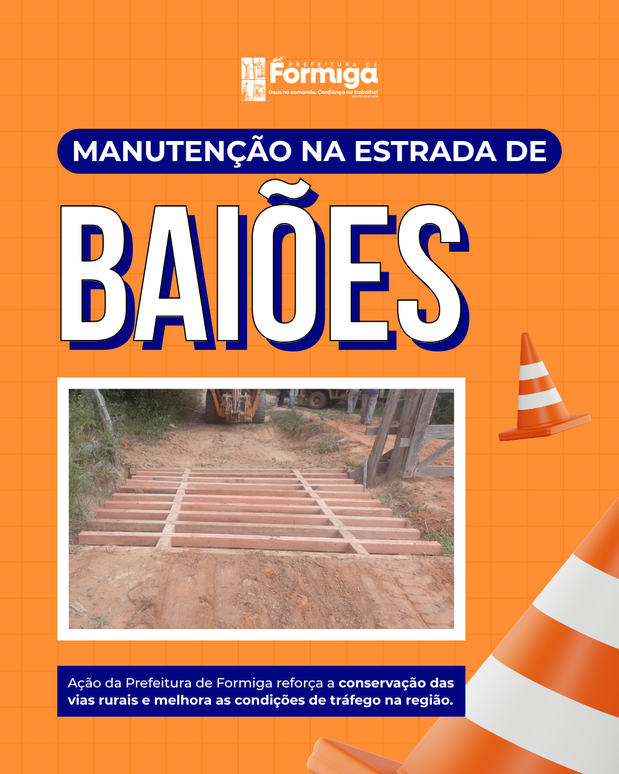 Prefeitura de Formiga realiza melhorias na estrada de Baiões