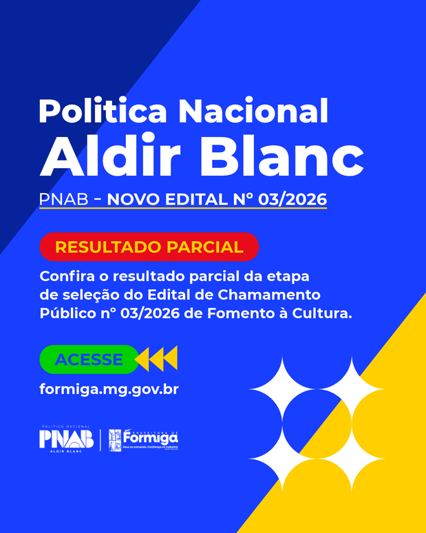 Prefeitura divulga resultado parcial da etapa de seleção do Edital 03/2026 da PNAB
