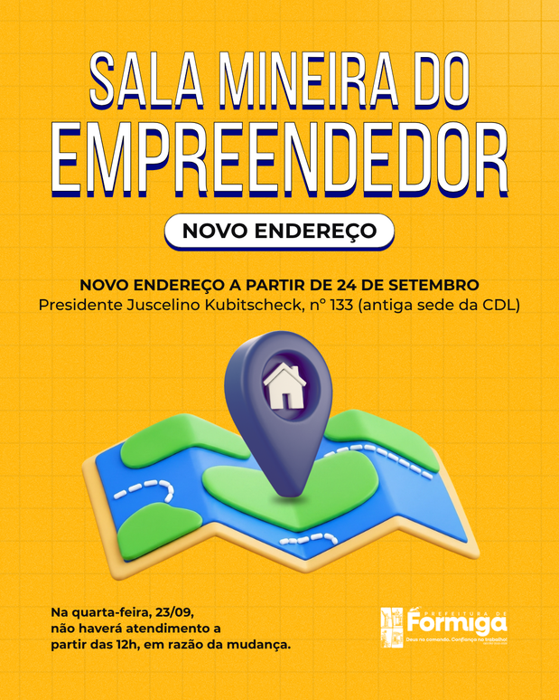 Sala Mineira do Empreendedor passa a funcionar em novo endereço a partir de 24 de setembro