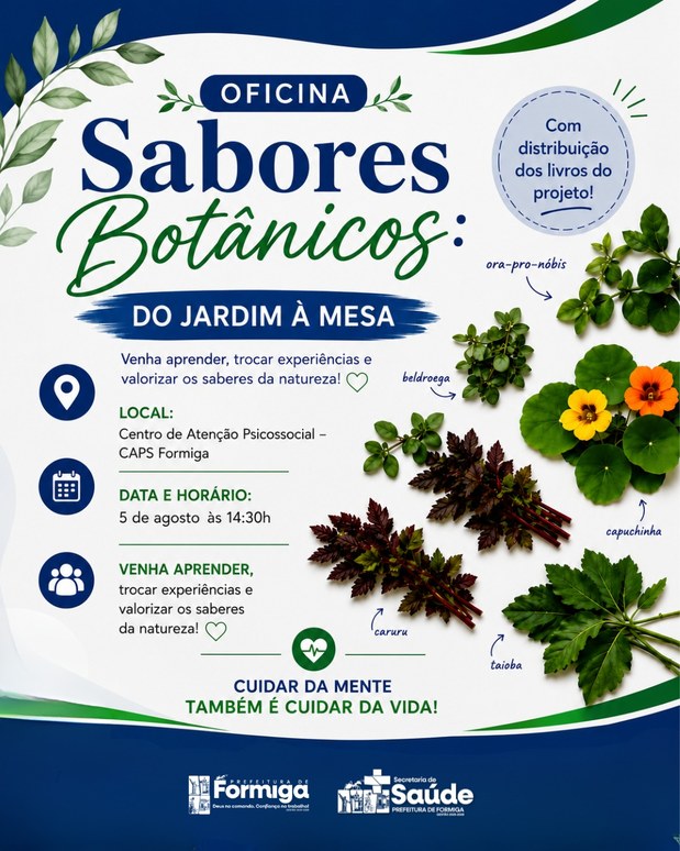Prefeitura de Formiga promove oficina "Sabores Botânicos: do Jardim à Mesa"