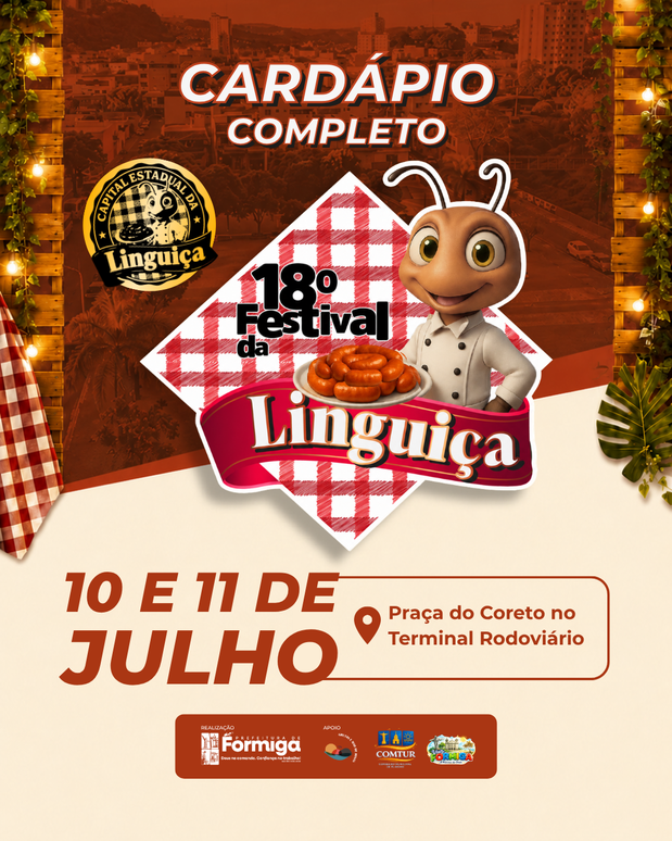 18º Festival da Linguiça: confira o cardápio completo das associações participantes