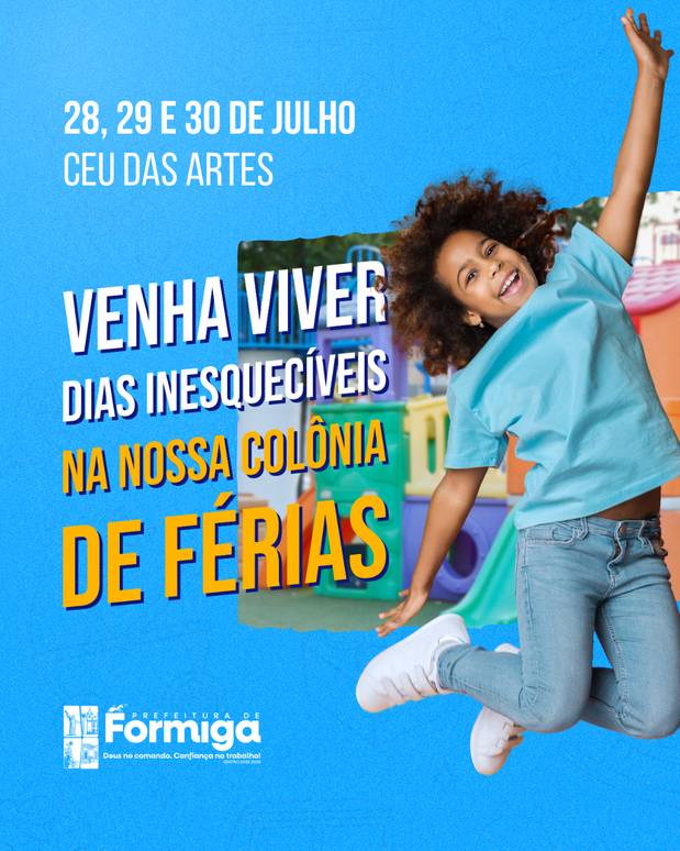 Prefeitura de Formiga promove Colônia de Férias para crianças e adolescentes no CEU das Artes