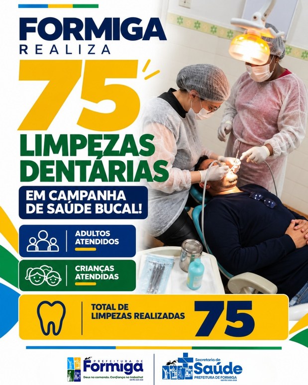 Prefeitura de Formiga realiza 75 limpezas dentárias e reforça a prevenção em saúde bucal