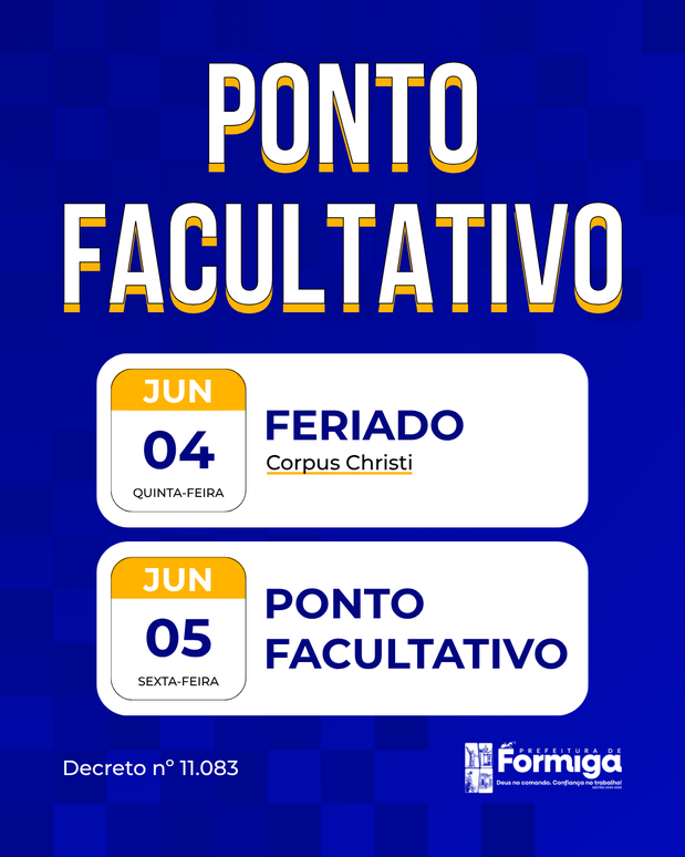 Ponto facultativo - Corpus Christi