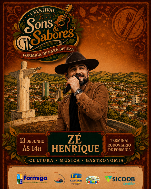 Festival Sons & Sabores recebe show de Zé Henrique no dia 13 de junho