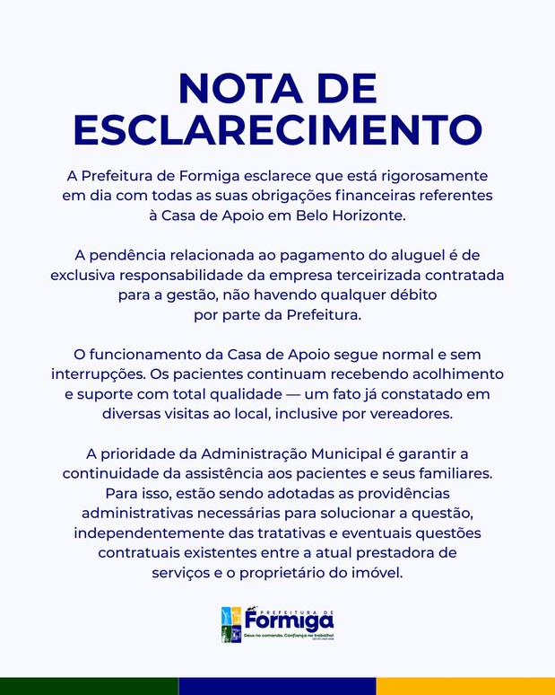 NOTA DE ESCLARECIMENTO