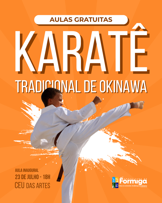 Prefeitura de Formiga oferece aulas gratuitas de Karatê Tradicional de Okinawa no CEU das Artes