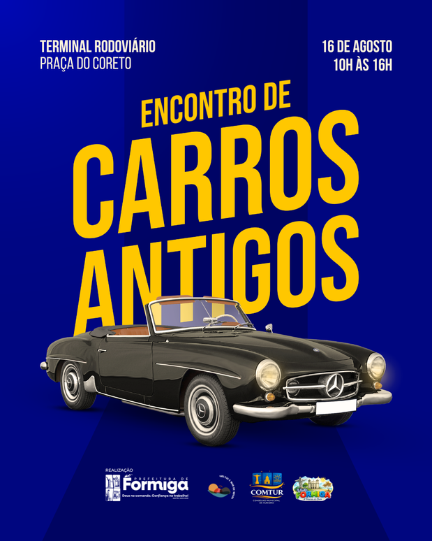 Encontro de Carros Antigos de Formiga Será Realizado no Dia 16 de Agosto