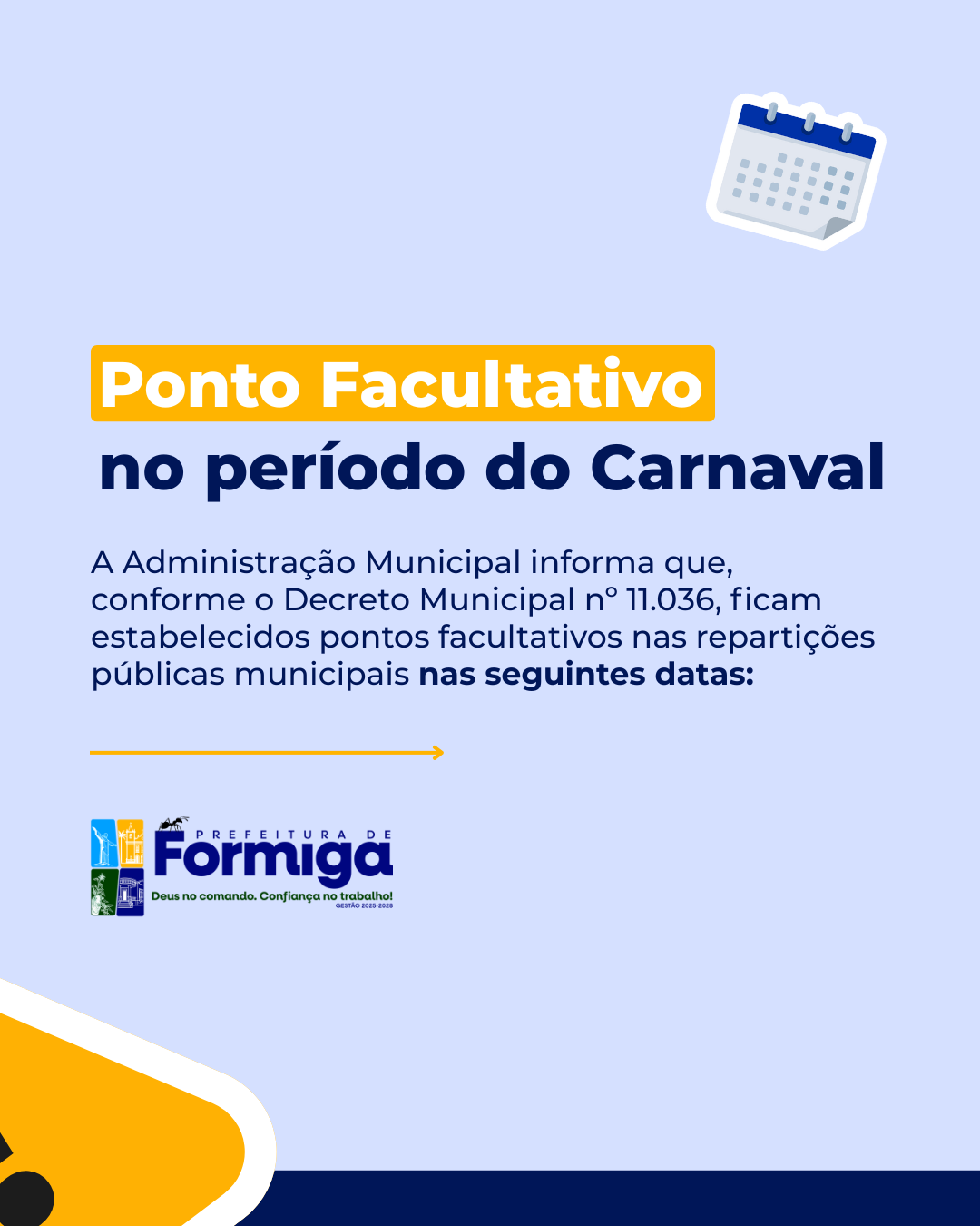 Ponto facultativo no período do Carnaval