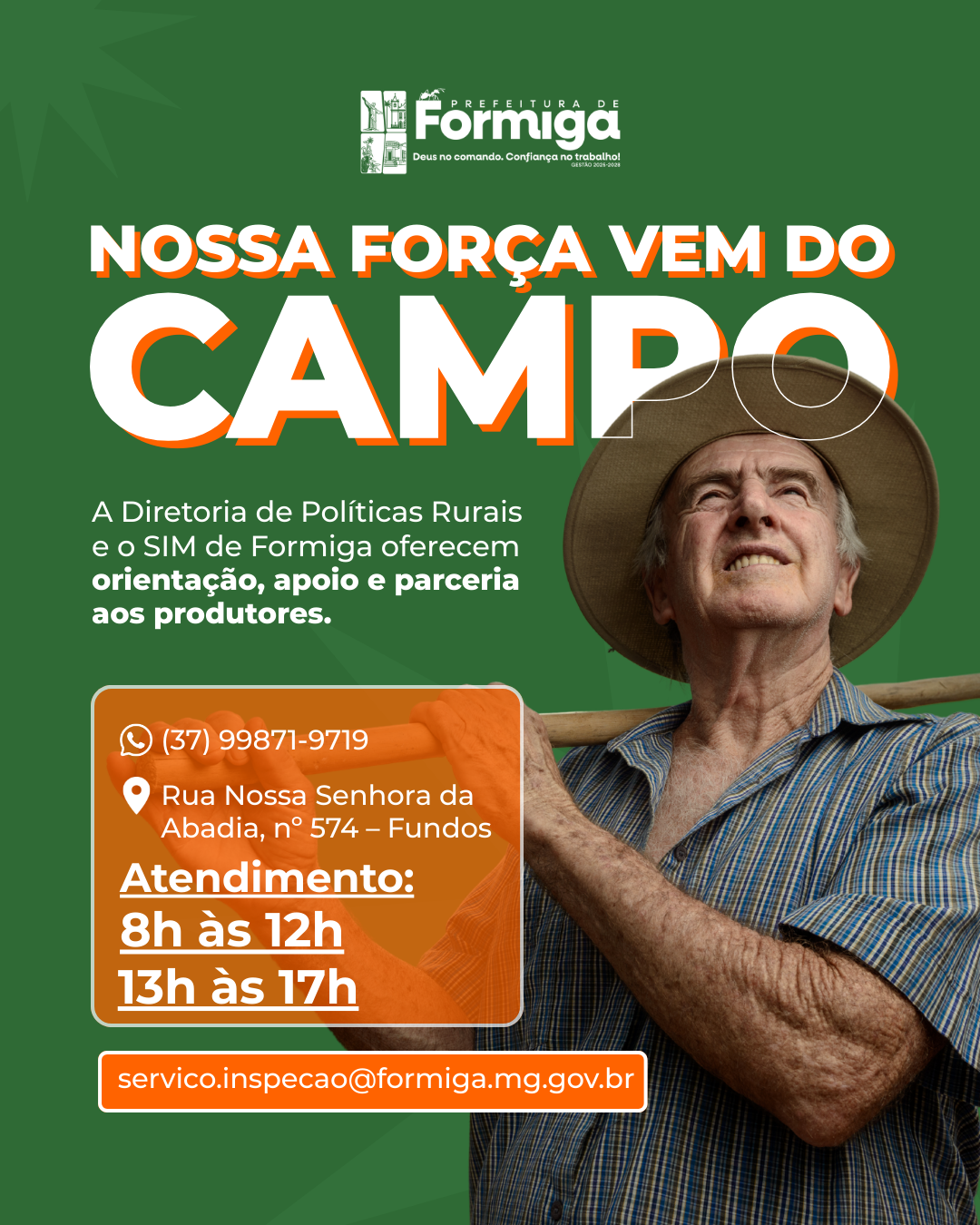 Prefeitura de Formiga fortalece parceria com o produtor rural e valoriza o trabalho no campo