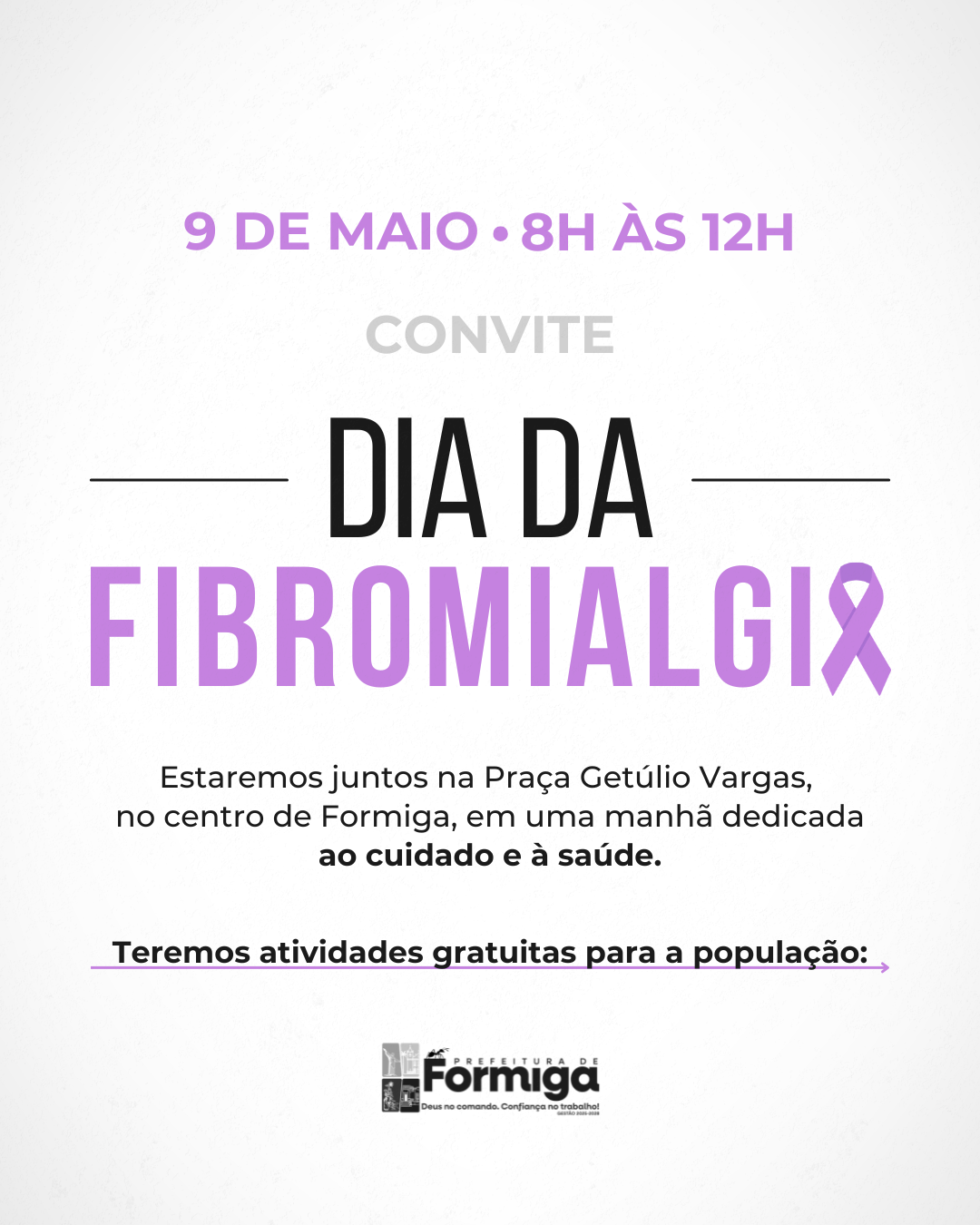 Prefeitura de Formiga promove manhã de saúde em alusão ao Dia Mundial da Fibromialgia