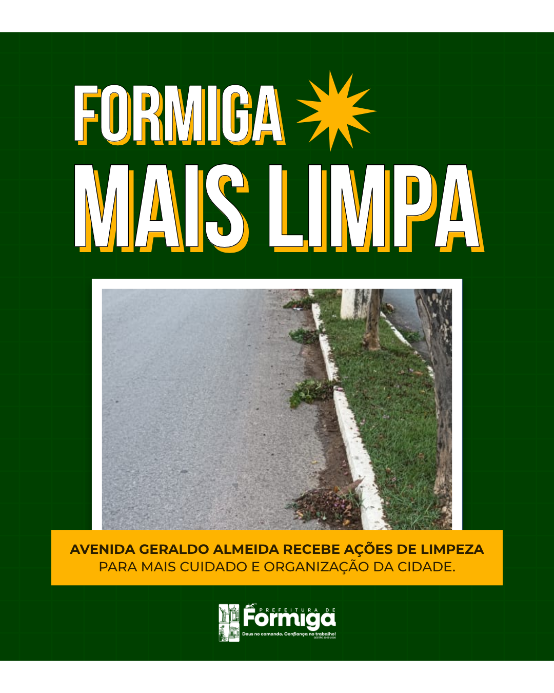 Prefeitura de Formiga realiza ação de limpeza urbana na Avenida Geraldo Almeida