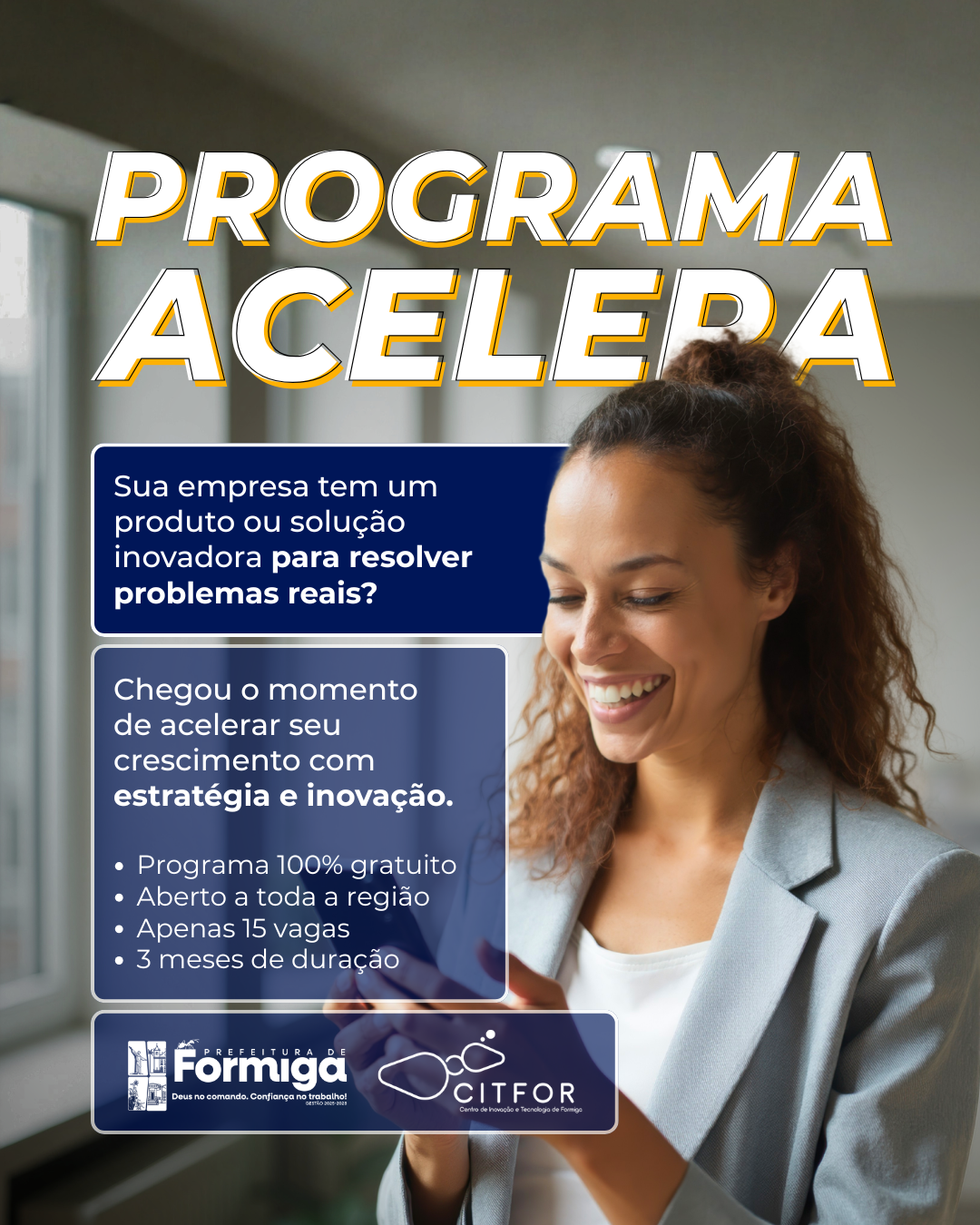 "Programa Acelera" abre novas oportunidades para impulsionar empresas de Formiga e região