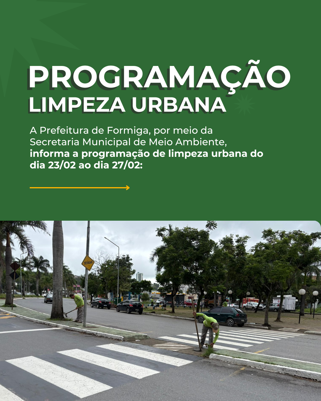Programação de Limpeza Urbana - 23 a 27 de março