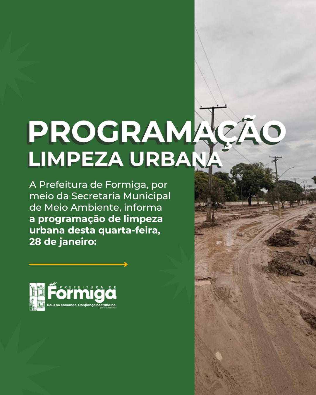 Programação de Limpeza Urbana - 28 de janeiro