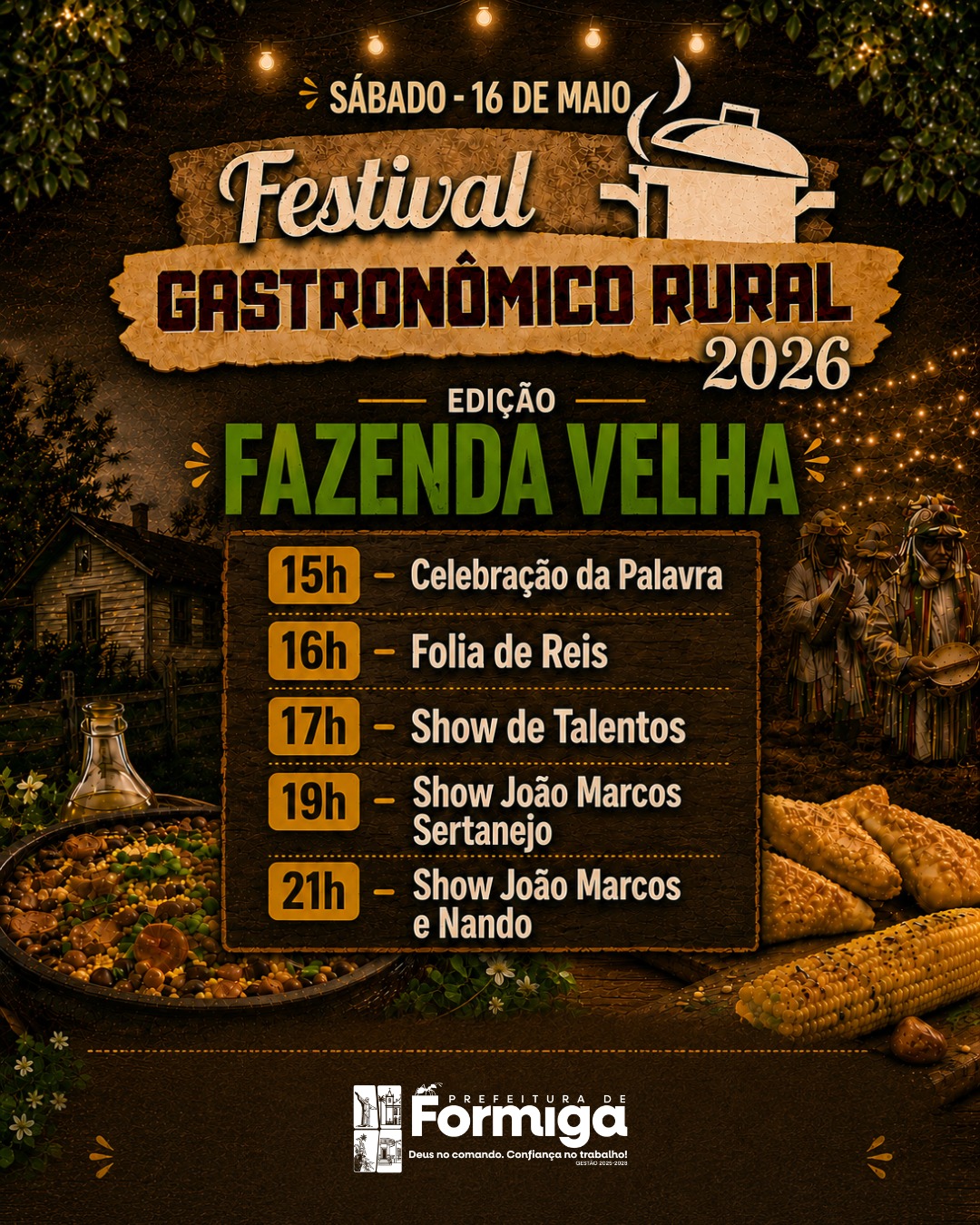 Programação Festival Gastronômico Rural – Edição Fazenda Velha 2026
