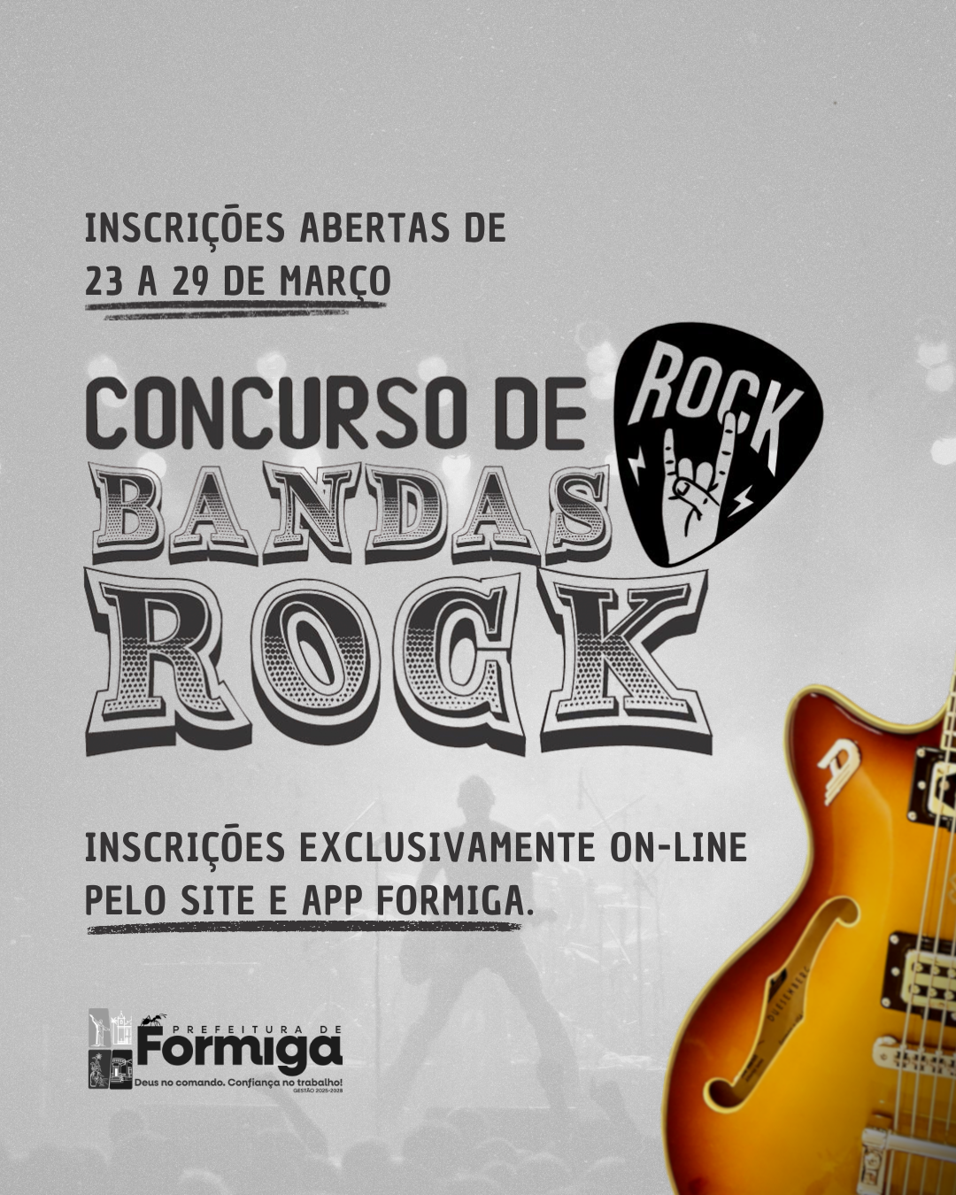 Inscrições abertas para o Concurso de Bandas de Rock 2026