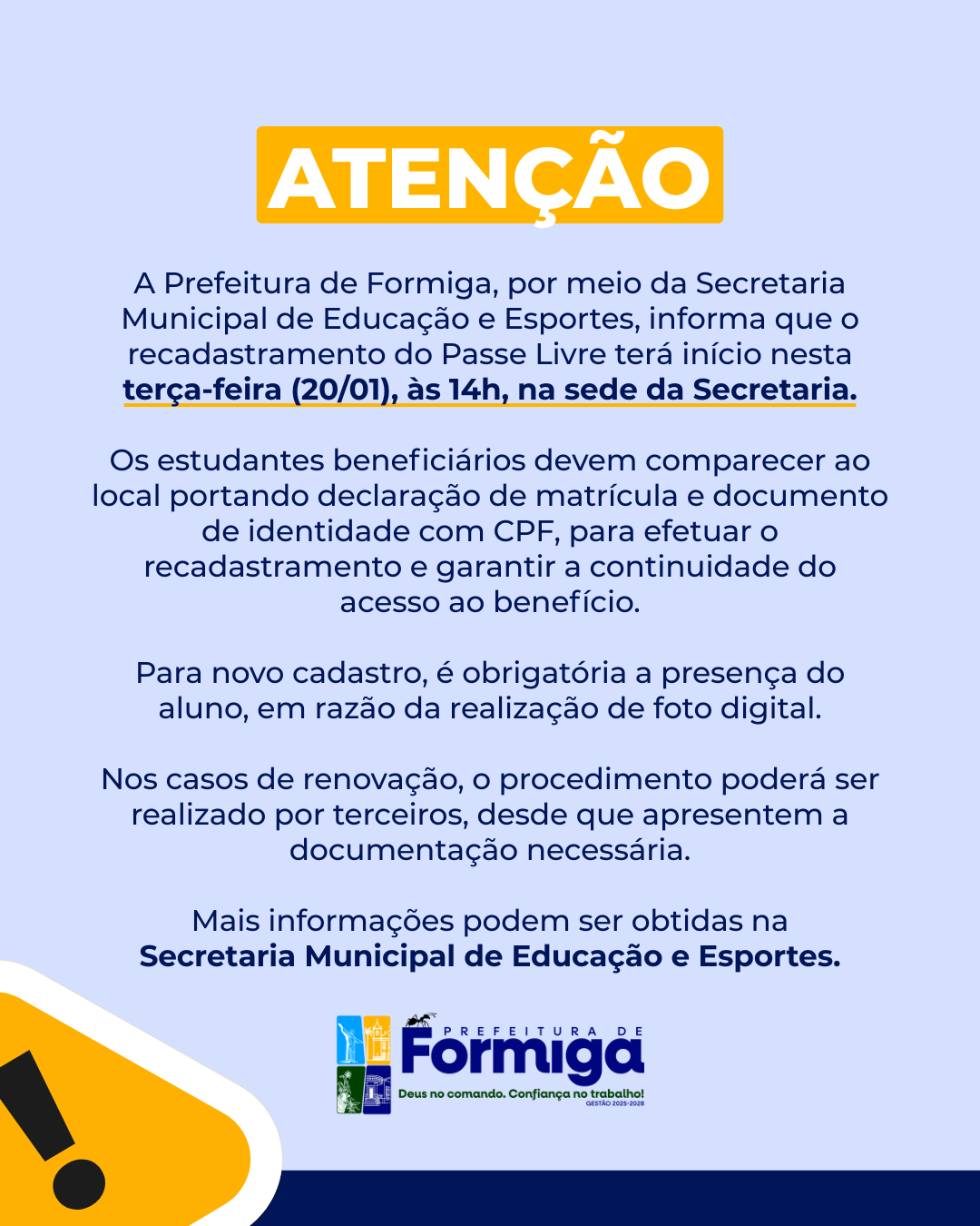 Recadastramento do Passe Livre